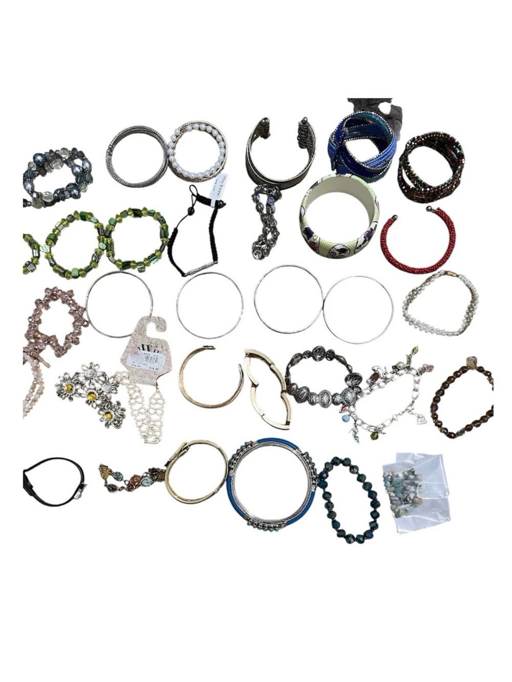 Lot Of 26 Bracelets For Resale, Wear, Collecting, Crafting, Art, Dress Up.